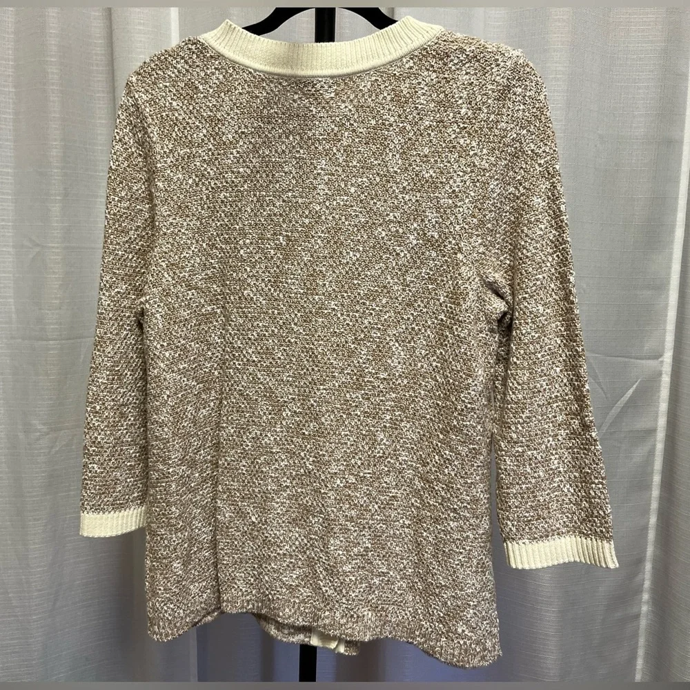 J.Jill Wearever Contrast-Trimmed Sweater-Jacket NWT | size medium